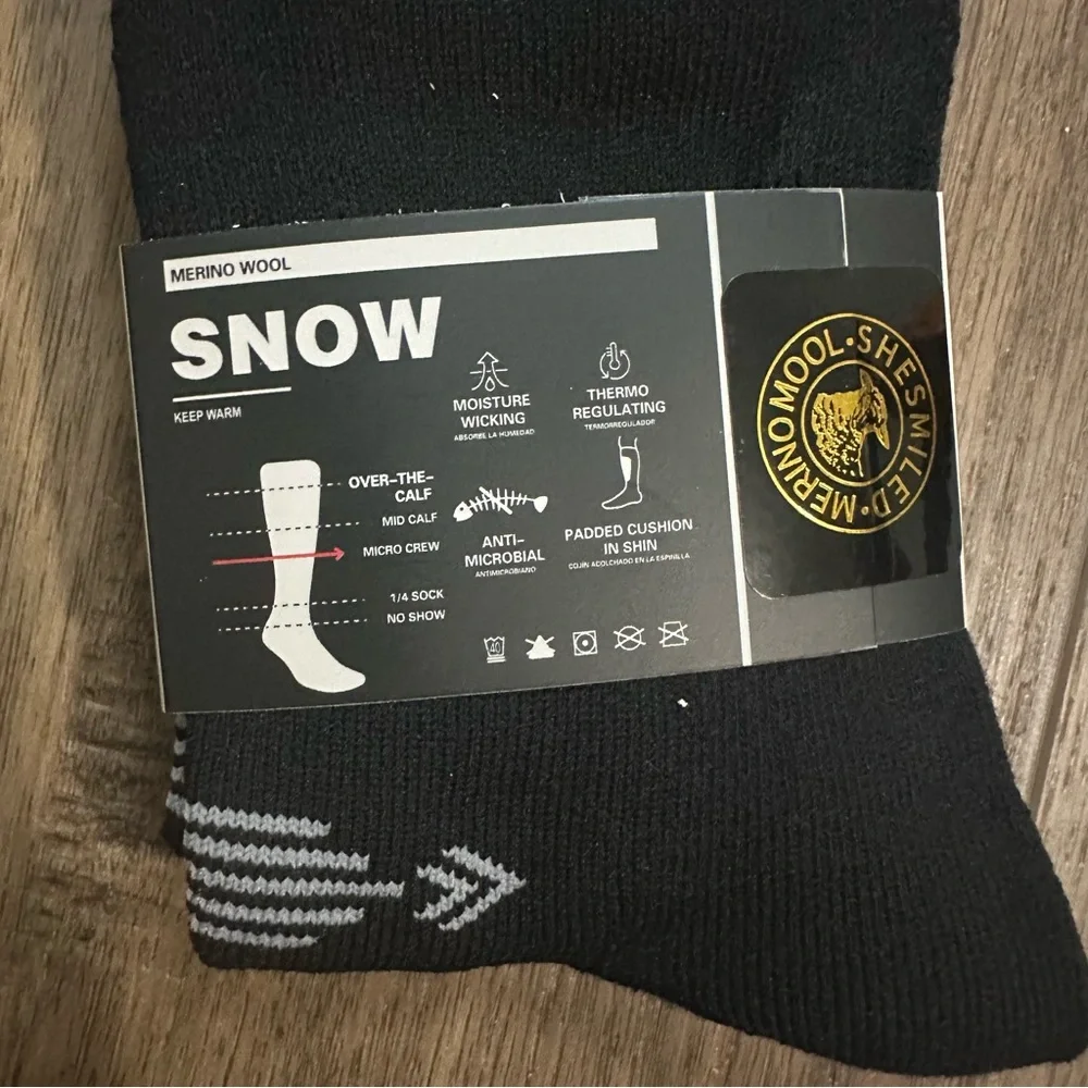 NEW!! Wool Socks Bundle, 3 Pairs, Black, Merino Wool, Thermal Wear, Hiking, L